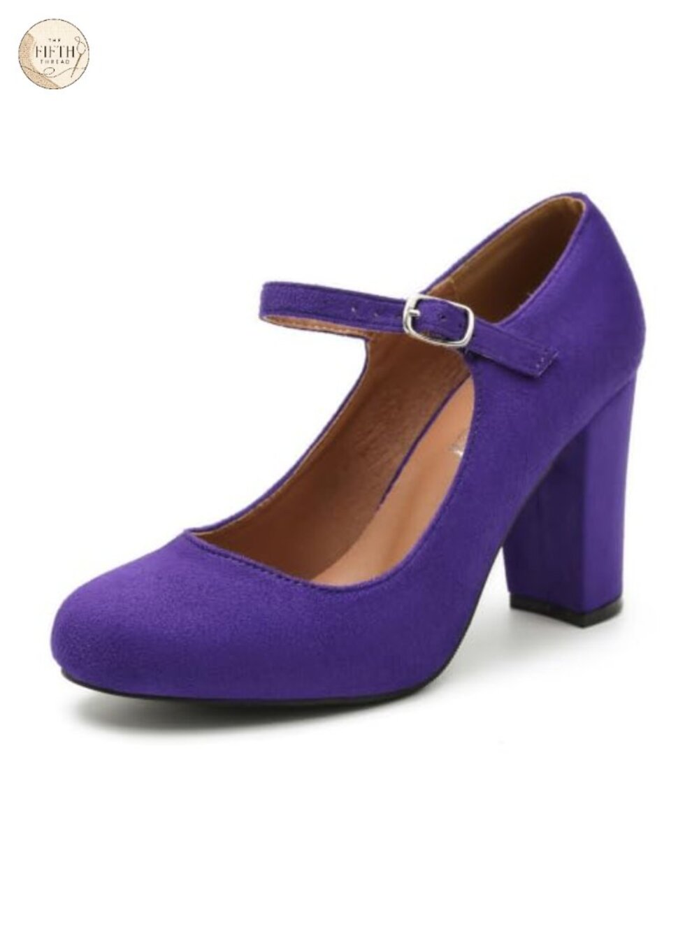 Mary Jane Pumps Closed Round Toe Block Heel Ankle Strap Buckle